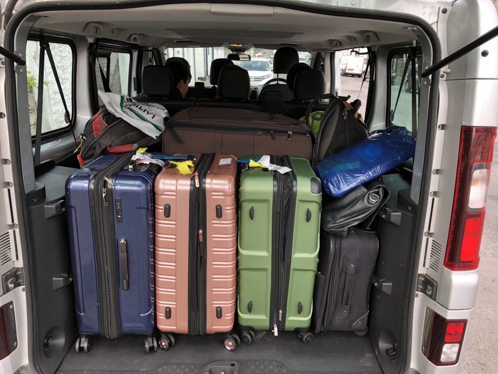A boat load of luggage for a Tour of Scotland