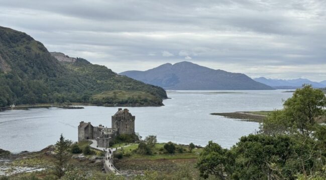 Looking down upon Eilean Donan hotel
